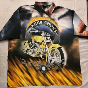 Vintage Y2K Shirt Orange County Choppers Motorcycle Mens XXL AOP Biker Grunge - Picture 1 of 6