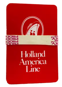 Carte da gioco vintage Holland America Line - design nave barca a vela rossa - Foto 1 di 6
