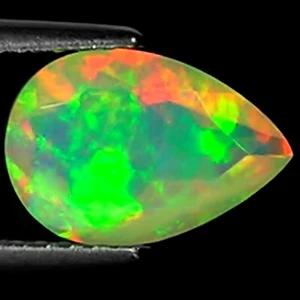 1,32 ct natürlicher äthiopischer facettierter Opal Edelstein mehrfarbig Birnenschliff - Bild 1 von 2
