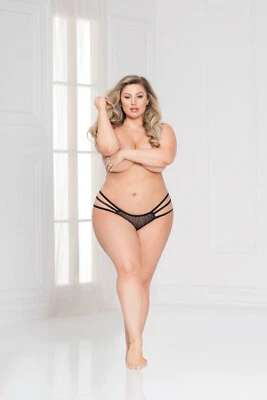 Nuevo Braguita Mujer Encaje Lencería Sexy Íntima Regalo Talla Grande Negro 11140X Foto 1 de 4