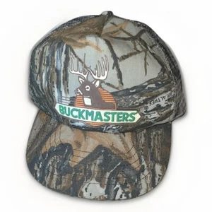 Vintage BuckMasters Snapback Cap Hat Mens One Size Mesh Made in USA Camouflage - Picture 1 of 4