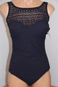 Nuevo INC International Concepts Traje de Baño Bikini 1 una pieza Talla 18 Azul Marino Crochet - Imagen 1 de 5
