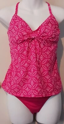 Traje de baño Lands End Tankini 2 piezas en rosa talla 12 con aros camiseta sin mangas y parte inferior de bikini Foto 1 de 4