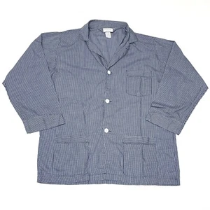 Vintage Christian Dior Men’s Pajamas Blue Plaid Classic Pyjama Top Size Large - Picture 1 of 9