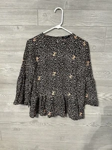 Blusa Madewell Mujer Fiesta Cachemira Seda Campana Manga 3/4 Ligera Top Pequeña - Imagen 1 de 6