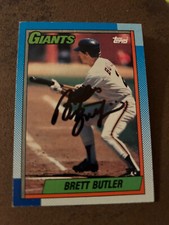 Brett Butler - San Francisco Giants 1990 Topps AUTOGRAPHED