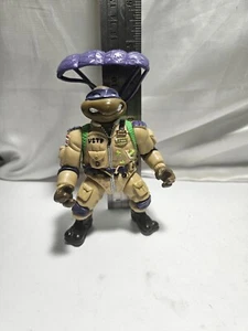Vintage TMNT Ninja Turtles 1991 Military Pro Pilot Don W/ Parachute  - Picture 1 of 3