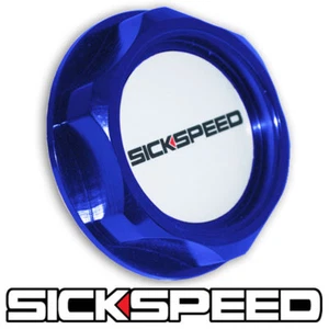 Evo X 08-09 Solo Blu Billetta Alluminio Motore Valvola Cover Olio Tappo Bianco - Picture 1 of 1