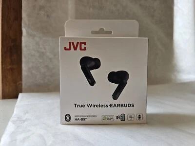 BRAND NEW JVC True Wireless Earbuds HA-B5T Black Wireless Headphones Bluetooth  - Image 1 of 4