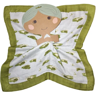 MILKBARN Green Leap Frog Mini Baby Lovey Muslin Security Blanket Rayon Bamboo - Image 1 of 4