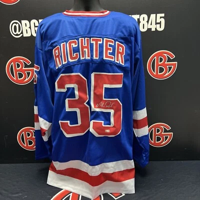Mike Richter Signed ￼New York Rangers Autographed Blue Jersey Steiner CX COA - Image 1 of 3
