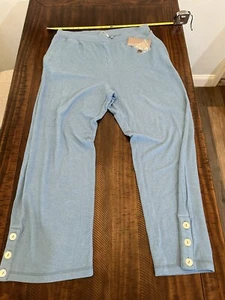 Soft Surroundings Eleve Pull On Lounge Hose in hellblau Strick Gr. L Neu mit Etikett - Bild 1 von 6