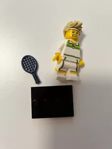 Lego Minifigure Series 7 angry tennis player racquet whites blond - Picture 1 of 2