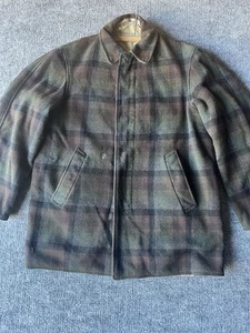 Giacca vintage anni 50 Pendleton lana cotone foderato verde plaid colletto - Foto 1 di 24