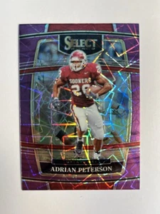 2022 Panini Select Draft Picks Adrian Peterson Purple Lazer Prizm Oklahoma⭐️ - Picture 1 of 2