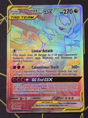 [NM-/LP+] Garchomp & Giratina GX (Secret) 247/236 Sm-Unified Minds Holo  - Image 1 of 4
