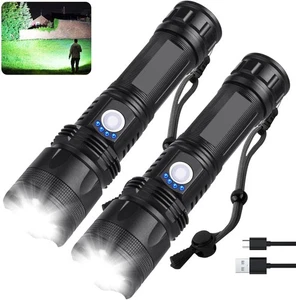 Rechargeable Flashlights 90000 High Lumens - 2 Pack, Super Bright LED Flash L... - Picture 1 of 6
