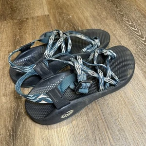 CHACO ZX/2 Vibram Women's Sz 11 Double Strap Toe Loop Black Blue Classic Hiking - Picture 1 of 5