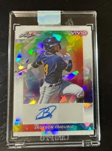 2023 LEAF VIVID JACKSON CHOURIO ROOKIE AUTO WHITE CRYSTAL #2/6 - Picture 1 of 2