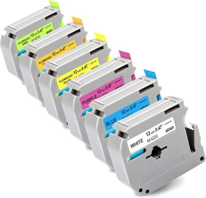6-Pack Fluorescent Color Label Tape Replacement for Brother M 12mm 0.47 Tape #1 - Picture 1 of 8