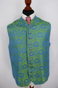 König Ludwig Trachten Weste Gilet Gr.56 Seide Polyethylen Hell Blau Neuwertig - Bild 1 von 10