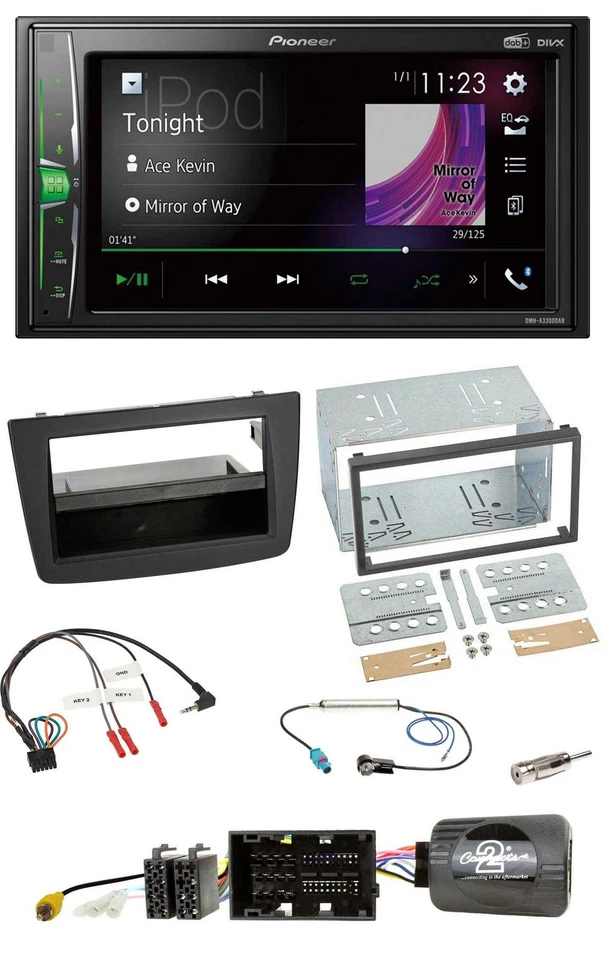 Pioneer 2DIN Lenkrad DAB USB Bluetooth Autoradio für Alfa Mito 14-18 schwarz - Bild 1 von 4