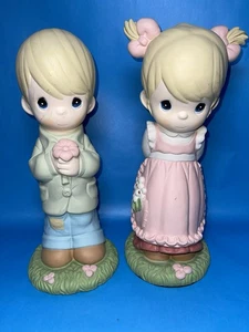 GRANDE Momenti Preziosi 1999 Statuaria Universale 18" Ragazzo e Ragazza #2718 #2719 - Foto 1 di 15