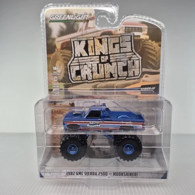 Monster Truck Greenlight King of Crunch 1982 GMC Sierra 2500 Moonshiner 1:64 nuevo Foto 1 de 4