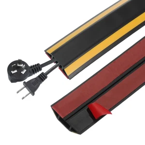 3.3 FT Bodenkabelkanal 0.8" B x 0.4" H Kabelversteck Gelb/Schwarz - Bild 1 von 6