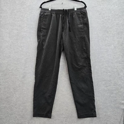 Pantalones Abercrombie & Fitch Hombre M Negro Rayas Jogger Botón 26" Entrepierna Foto 1 de 4