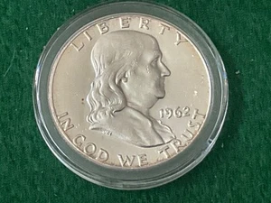 1962 Silver Franklin Half Dollar - T5 - Picture 1 of 2