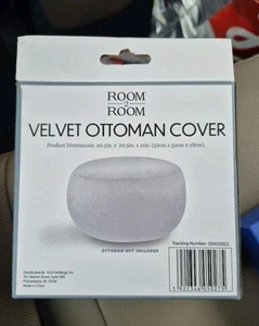 NEW - Copertura ottomana camera 2 stanze in velluto 20,5 x 20,5 x 11" bianco  - Foto 1 di 5