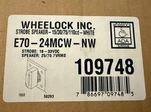 Wheelock Inc. E70-24MCW-NE Speaker Strobe 15/30/75/210cd -white - Picture 1 of 5