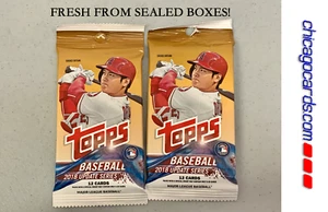 2x 2018 actualización Topps paquete de 12 CD Look4 Ohtani Juan Soto Ronald Acuña novato automático - Imagen 1 de 16