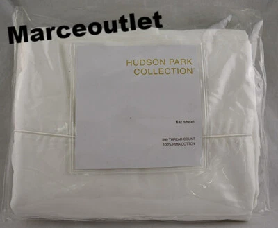 Sábana plana blanca Hudson Park 500 hilos de algodón Pima KING Foto 1 de 2