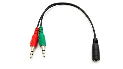 Audio Y Kabel 20 cm Stereo AUX Klinke 3,5mm Buchse zu 2x Stecker Adapter Schwarz - Bild 1 von 4