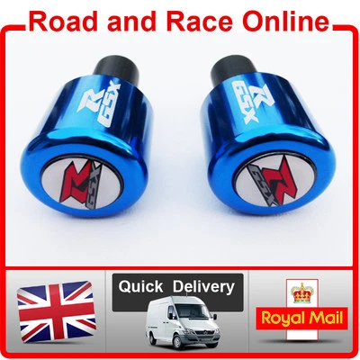 Suzuki GSXR Logo Blue Bar Ends Bar End Weights Will Fit Most GSXR Models Ex + - Image 1 of 4