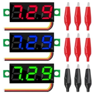 3 STCK. DC 0-100 V Mini Digital Voltmeter 0,36 Zoll 3 Farben Rot Grün Blau LED Displ - Bild 1 von 7
