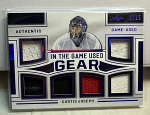 2020-21 Leaf ITG usato nel gioco Gear Relics 6 patch CURTIS JOSEPH 6/15 - Foto 1 di 2