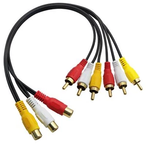 3 Rca Female To 6 Rca Male Audio Video Splitter Cable Composite Extension Av Ada - Picture 1 of 7