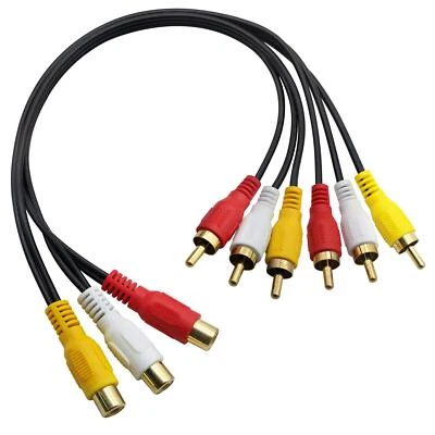 Cable divisor de audio y video macho 3 Rca hembra a 6 Rca extensión compuesta Av Ada Foto 1 de 4