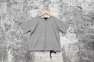 J Crew Gray Cinch Waist Short Sleeve Sweatshirt Top Shirt Size XXS 2XS