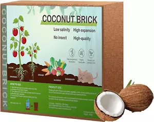 Compressed Coconut Coir Brick, 11 Lbs, Organic Potting Soil for Gardening - Picture 1 of 12