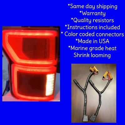 Chicote de fios de conversão de lanterna traseira de halogênio para LED PNP para 2018-2020 Ford F150 - Imagem 1 de 4