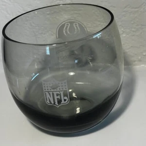 Vintage 1970's NFL Baltimore Colts Football Smoked Glass Whiskey Low Ball Glass - Picture 1 of 6