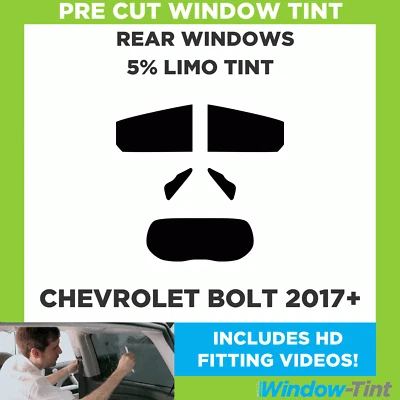 Für Chevrolet Bolzen 2017 + Vor Cut Fenster Getönt Heck 5% Limo Schwarz Folie - Image 1 of 4