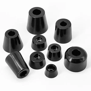 Round Hifi Cabinet Black Rubber Instrument Case Feet Foot Circular All Sizes - Picture 1 of 6