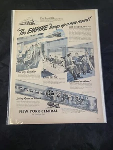 1940's NY New York Central Empire Wartime World Record WWII Original Print Ad - Picture 1 of 2