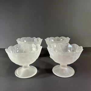 4er Set Hoya Japan strukturierte mattierte Sherbet Eisschalen - Bild 1 von 8