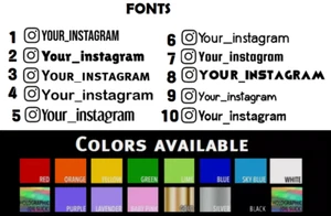 Calcomanía de vinilo personalizada Instagram adhesiva (x2) ventana de coche IG nombre de usuario deriva JDM - Imagen 1 de 5